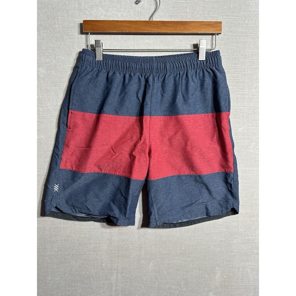 Rhone Mako Unlined Athletic Elastic Shorts Men Size Small 8" Inseam Stripe